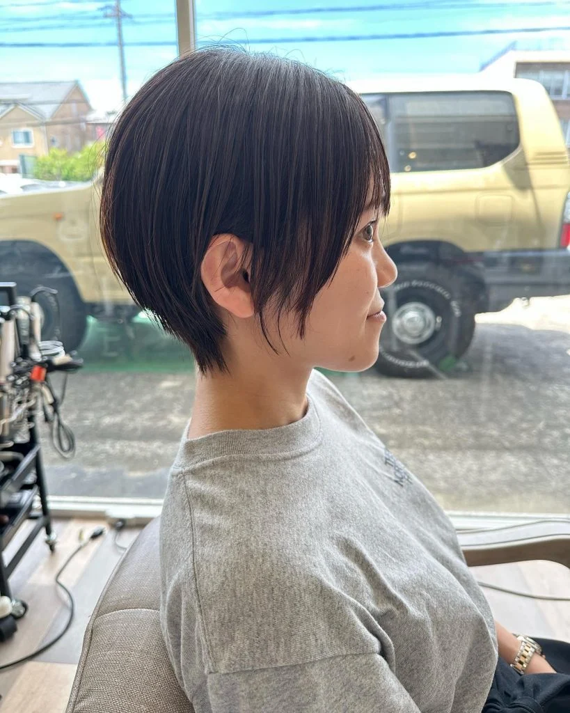 ショート💕縮毛矯正をかけてもこんなに自然なストレートになります🥰　