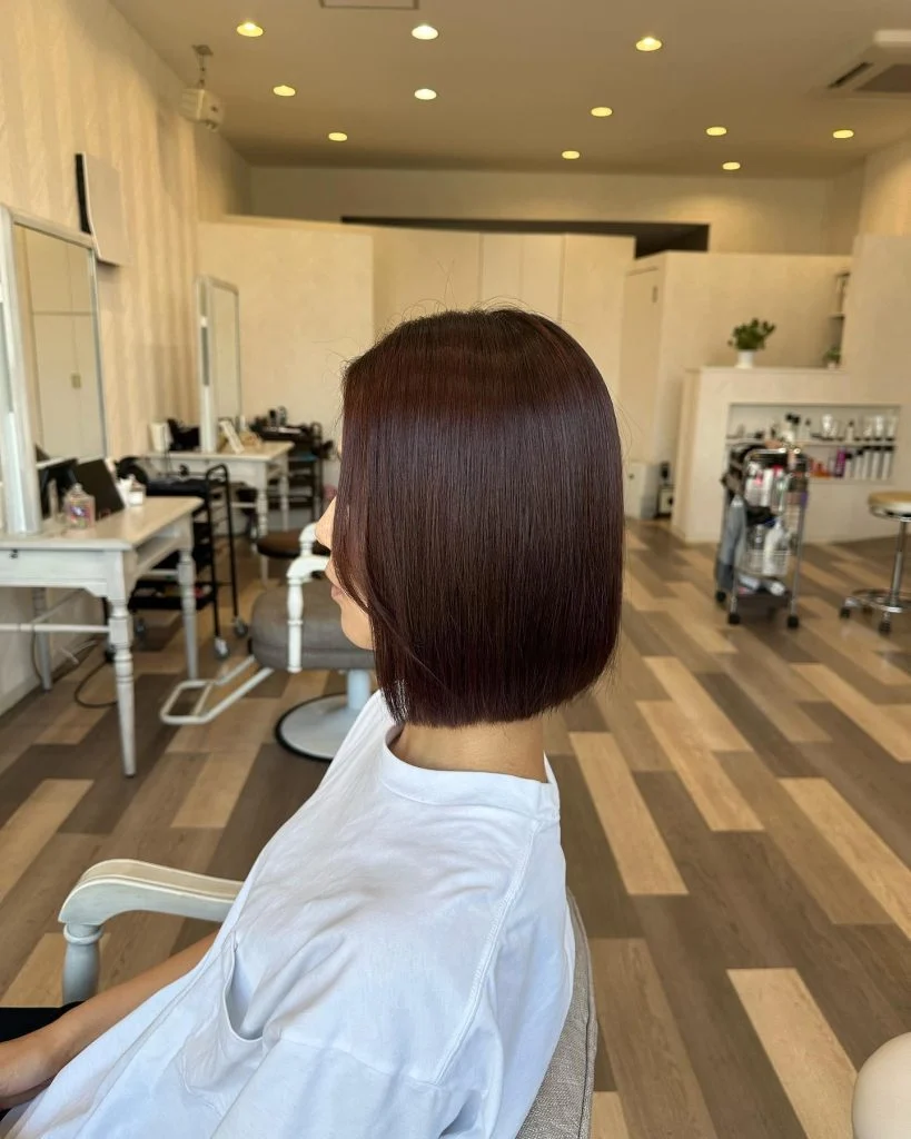艶髪キープカラーで次の縮毛矯正(髪質改善)まで綺麗をキープ🧡スタイリング剤フリーでもこの艶に💕